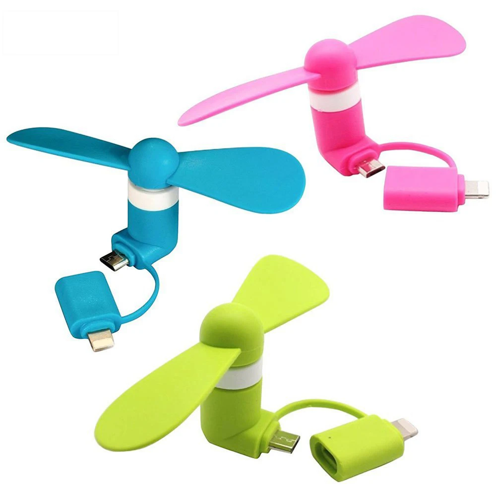 Mini Phone Fan &Powerful 2-in-1 Fan Compatible for iPhone, iPad, Android Smartphone,Tablet - Cell Phone Summer Accessories
