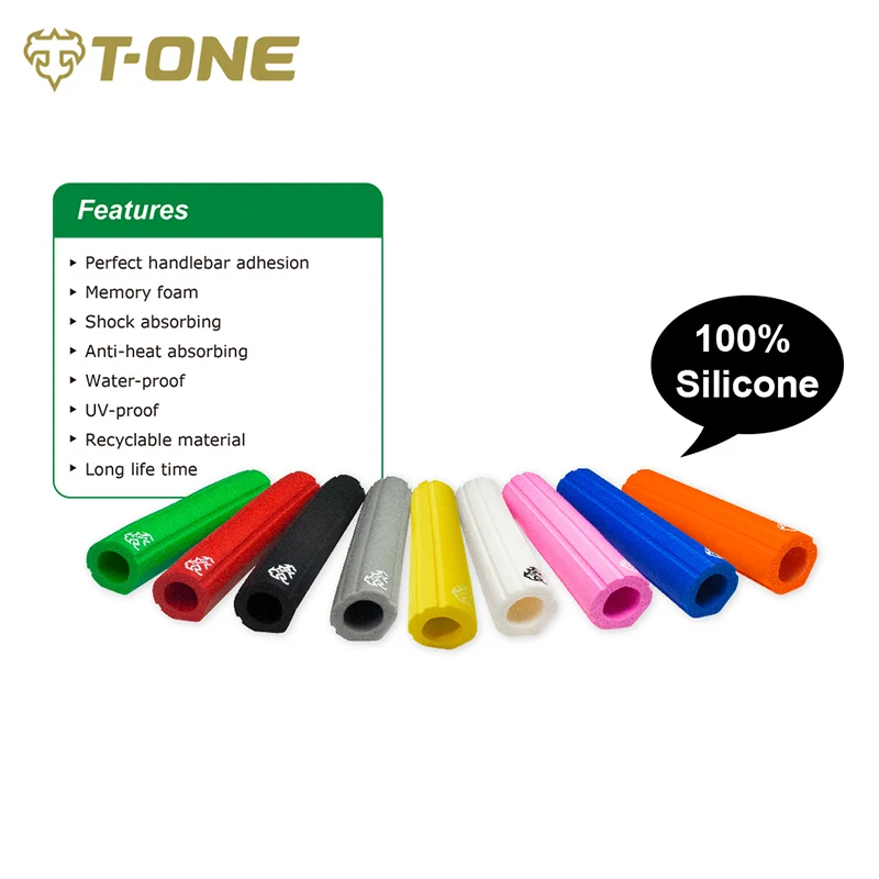 T-ONE DEJA VU New Listing High Quality Shock Absorbing Comfortable 100% Silicone Grips Handlebar for Outdoor Riding