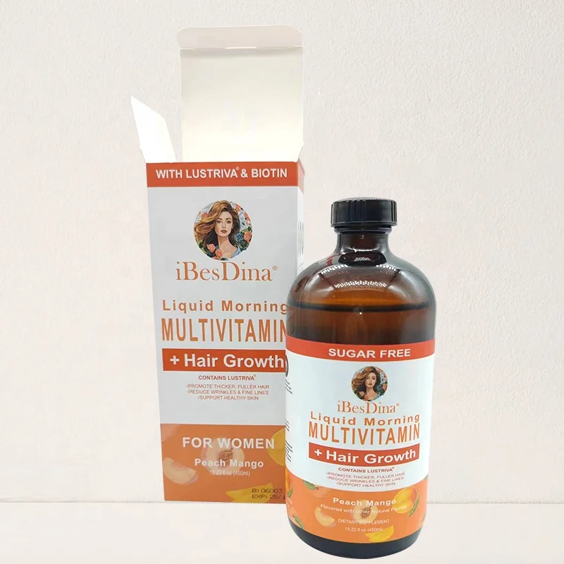 Factory Direct Supply OEM  Hair Growth Supplement Formula Liquid Tincture Multivitamin Drop for Hair Growth Reduce Wrinkle