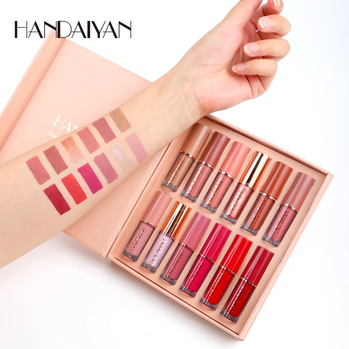 Handaiyan Customized Light Gloss Matte Lipstick Set Private Label Waterproof Long Lasting