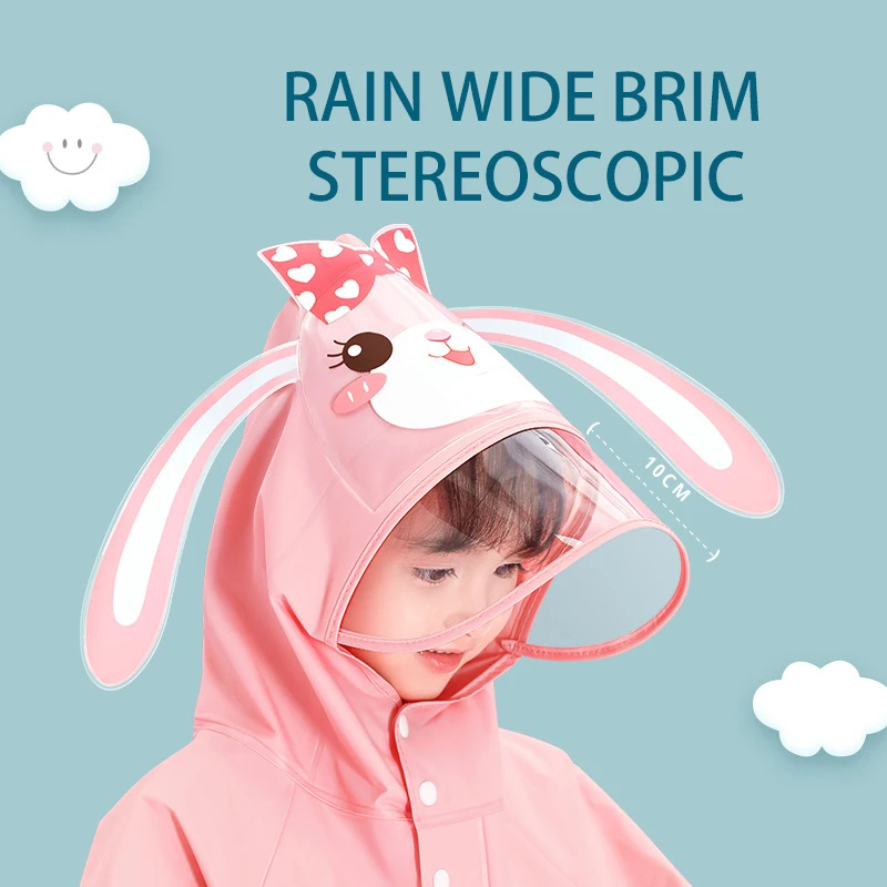 Girls Boys Raincoat wholesale Girls kindergarten elementary school children baby schoolbag bit poncho
