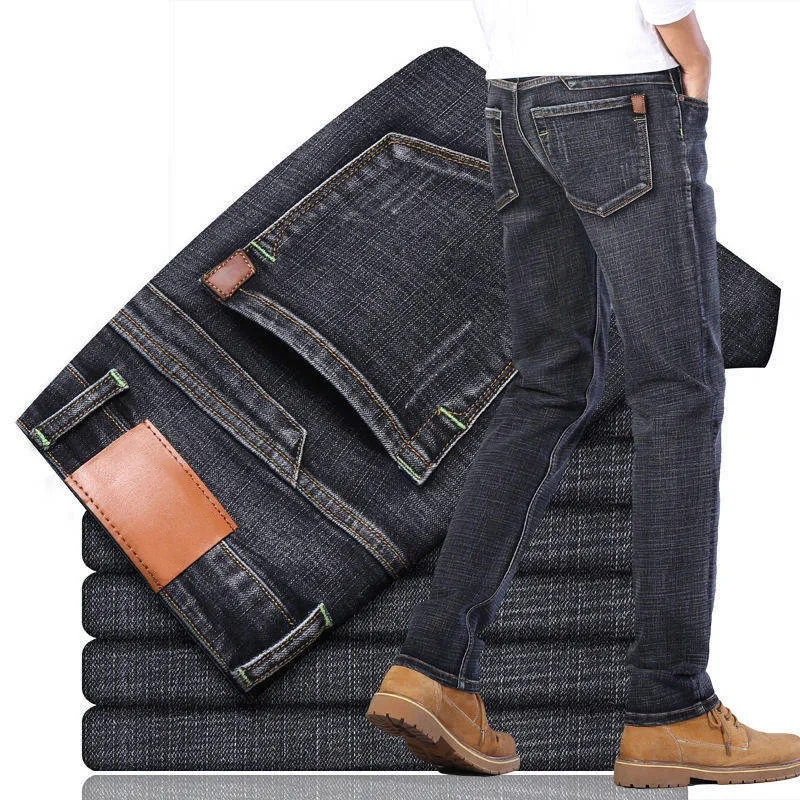 New fashion high quality wholesale straight Business casual stretch plus size men and women jeans stock
