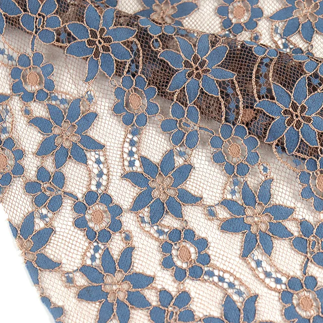 2023 New Design Custom Color Wedding Lace Fabric Lightweight Cotton Nylon 3d Flower Lace Fabric For Women