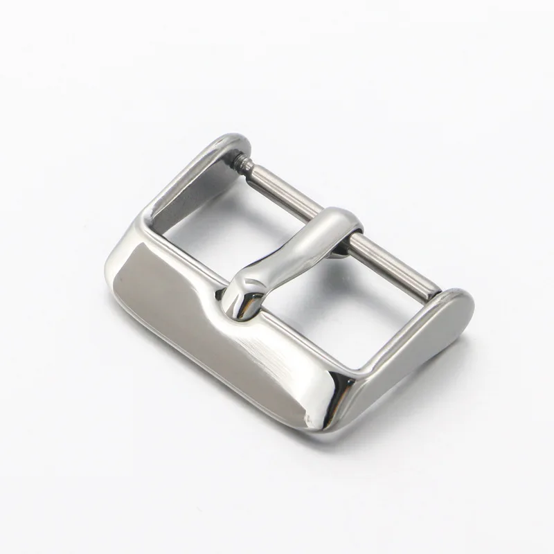 Wholesale Customized Logo 304 Stainless Steel Watch Strap Buckle Shiny Polished 20 22mm Genuine Leather Watch Band Buckle