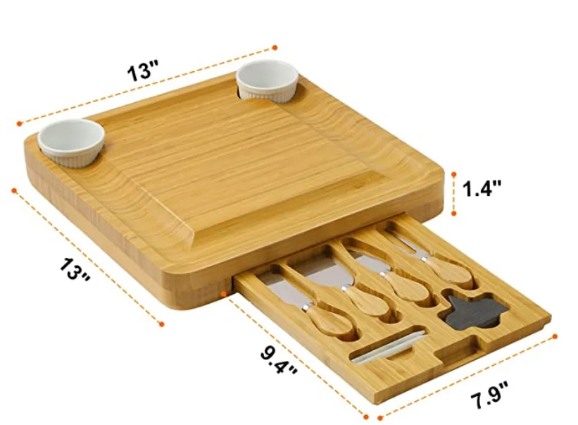 Modern Charcuterie Platter Large Bamboo Serving Tray Platter Sublimation Blank Cheese Cutting Board