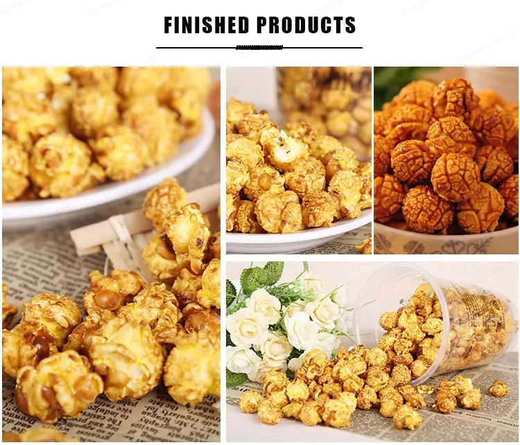 Commercial Fully Automatic Popcorn Maker Popcorn Making Machine Gas heating electric stirring machine