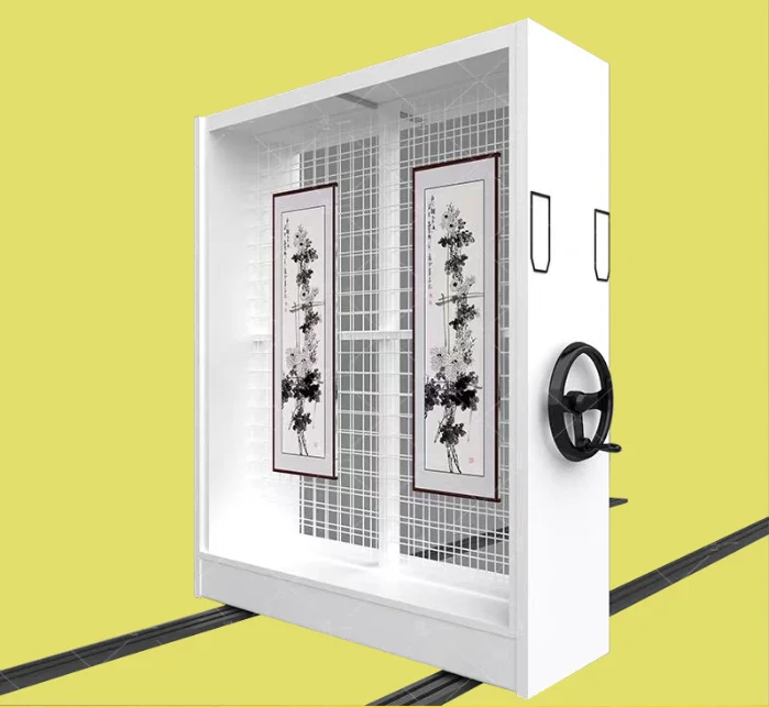 Modern High-Density Mobile Shelving System Metal Construction for Libraries Outdoor Spaces Schools Warehouses Home Offices
