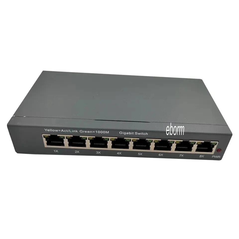 gigabit Spoe switch 8 port with DC 12V -56V Managed Network Switch for CCTV Surveillance System