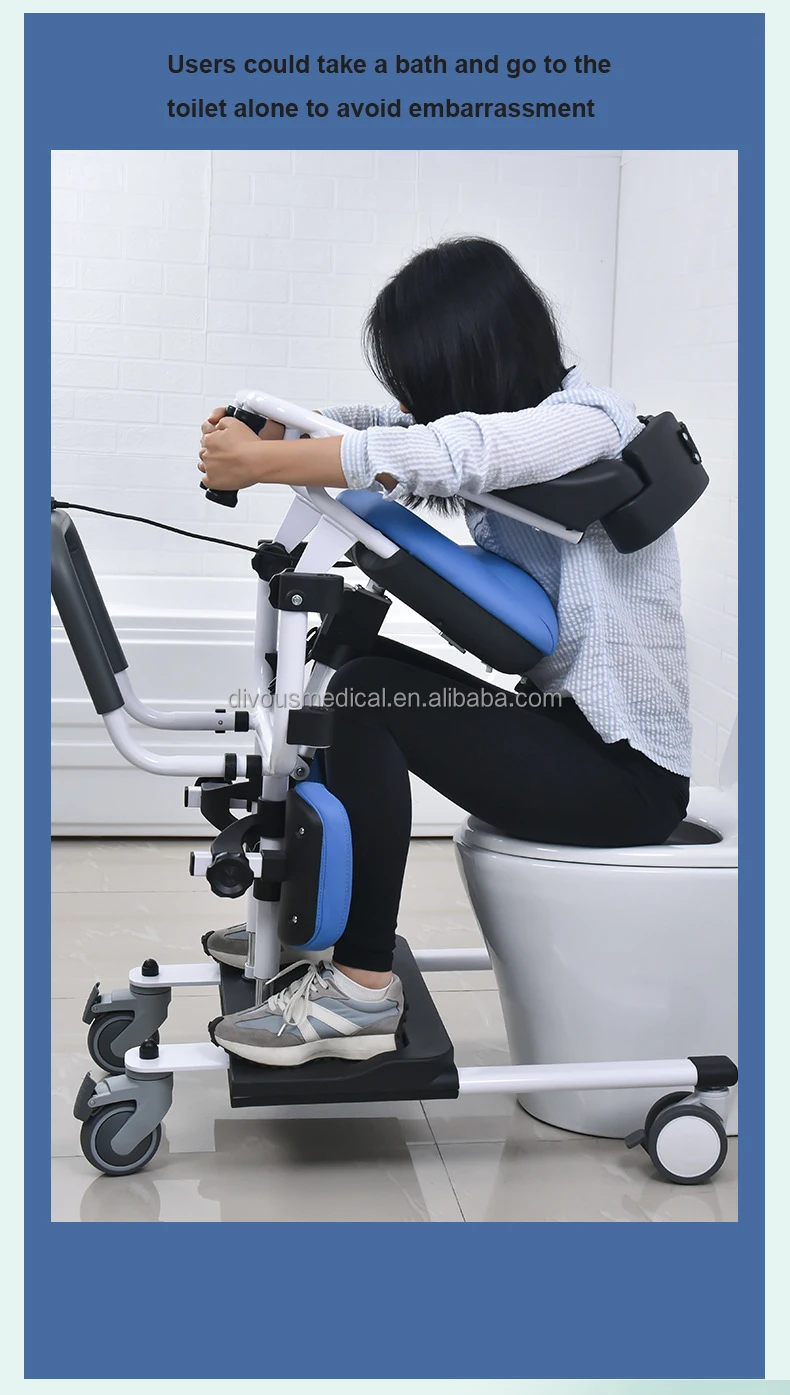 Electric Patient Lift And Transfer Chair Hoist Patient Transfer Commode Chair For Paralyzed Older