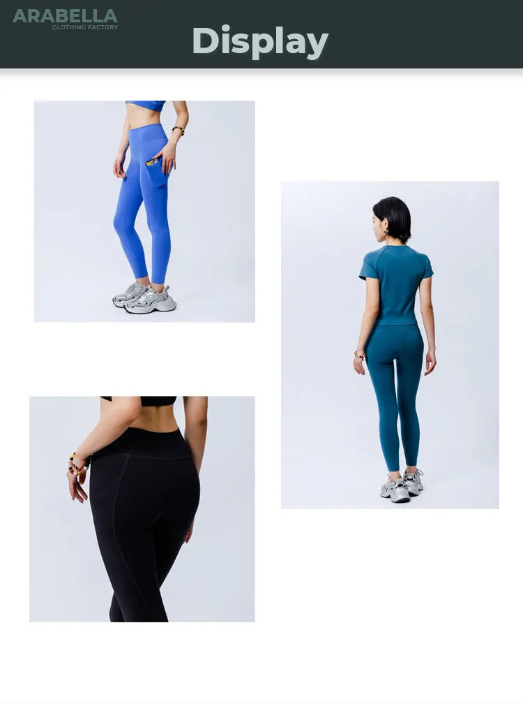 Arabella Clothing 2025 Custom Logo Nylon High Impact Workout Scrunch Gym Leggings With Back Pockets