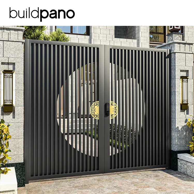 American villa garden entrance iron gates automatic opening door for Courtyard