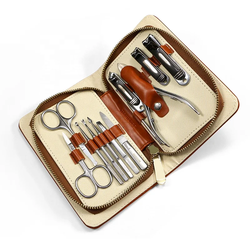MISS YOU  12  Pcs  Personal Manicure Set - Stainless Steel Manicure Pedicure Set Manicure Grooming Set Tools with Leather Case