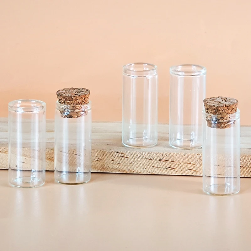 Diameter 18x40mm clear Custom Glass Tube Container Flat Bottom test with Cork