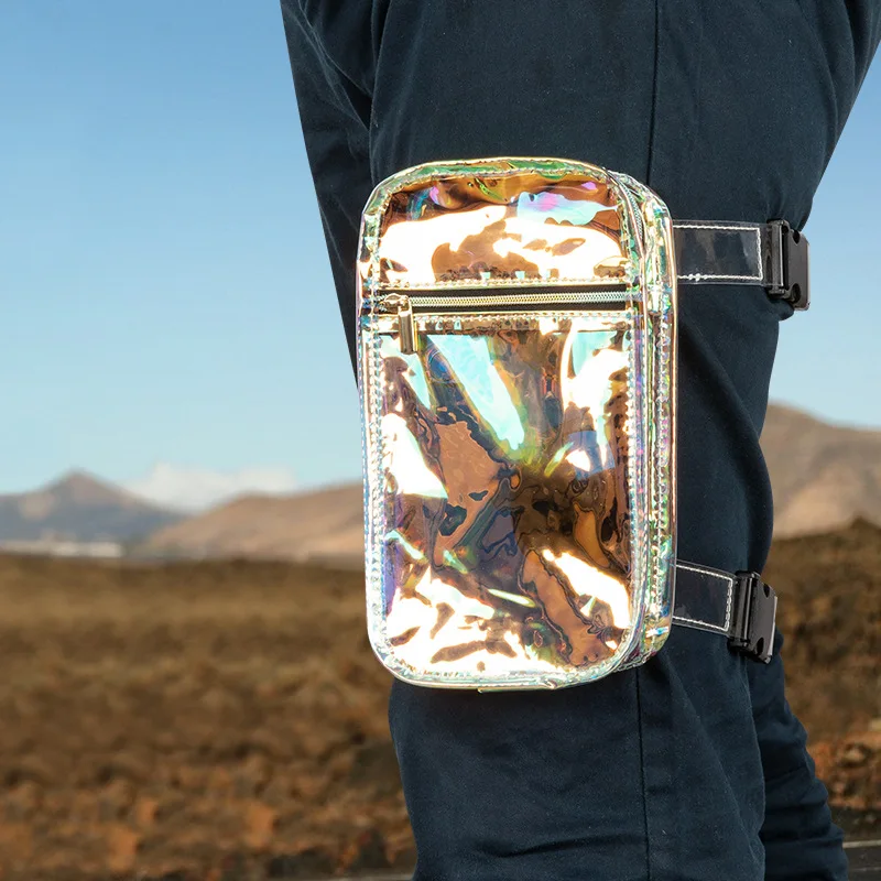 2023 Wholesale Thigh Harness Fanny Pack Fashion Waist Leg Bag Customized Dazzling PVC Waterproof Drop Leg Bag