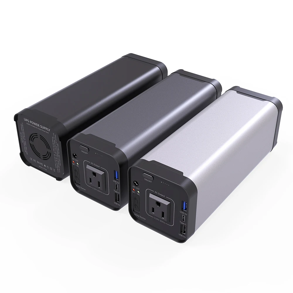 150W Lithium Power Bank 40000mAH 110V 220V-240V AC Output Power Station USB Type-C Car Jump Starter