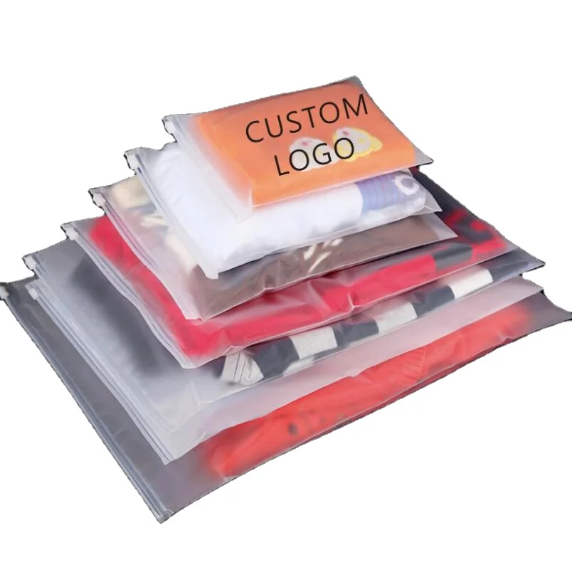 Custom Closable slider Zipper Seal Ziplock Thick 20x30cm Zip Lock Plastic Bag For Clothing