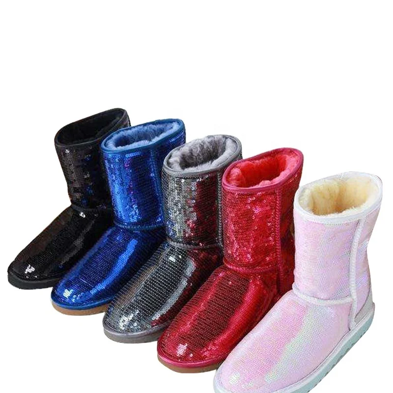 
Factory wholesale Bling Paillette sparkle Women Winter Snow Boots 