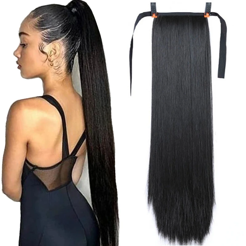 Synthetic  Long Straight Hair Wig Human Wigs Ponytails For Black Women Clip In Hair Ponytail Extension