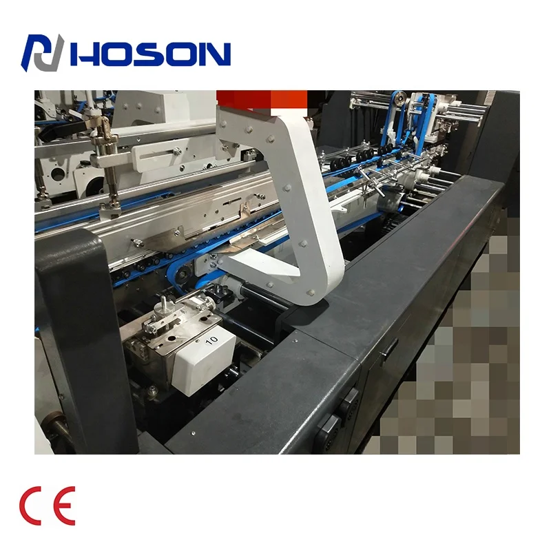 ZH-1000BFT-HM Automatic High Speed  Folding Boxes Gluing Machine with Memory Function and Cold Glue Spray Gluing System