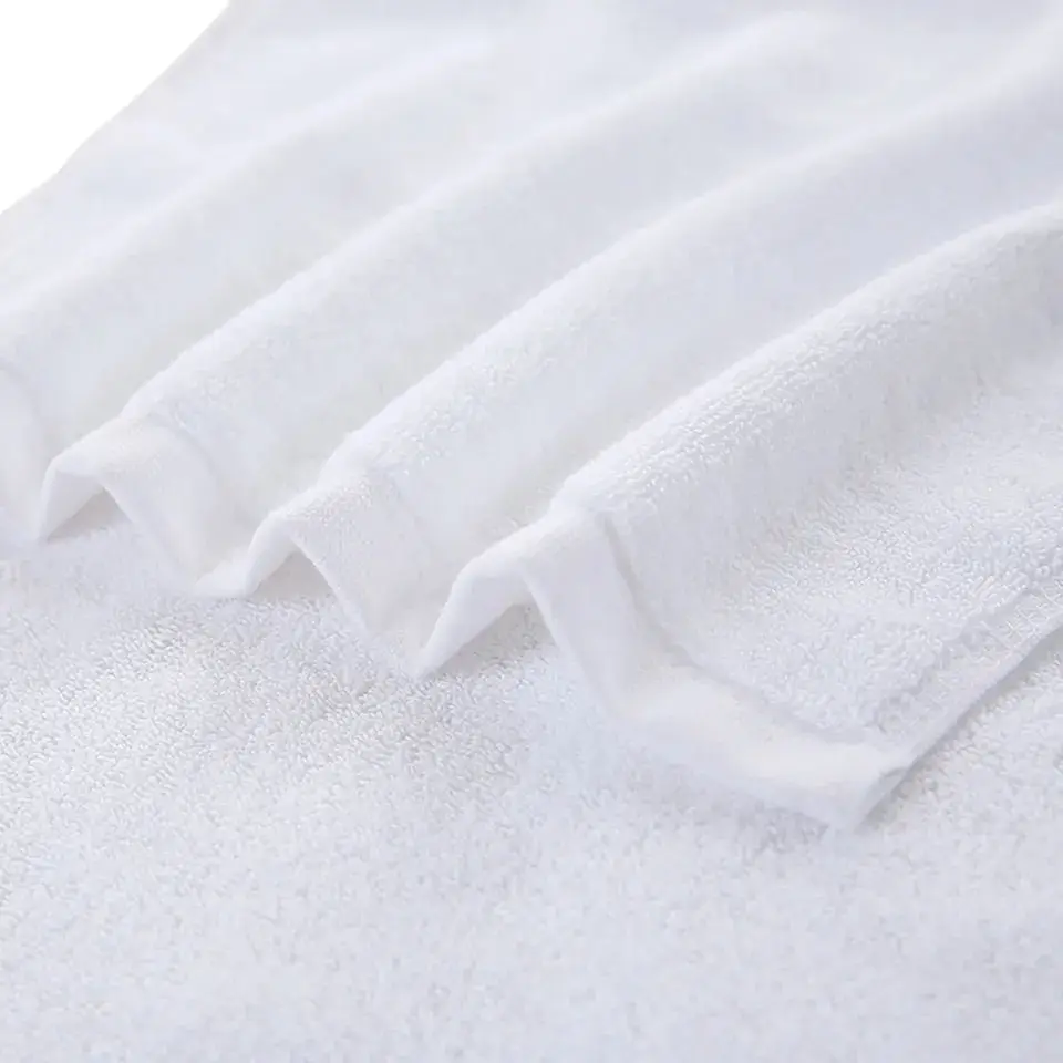 Luxury White Hotel Bathroom 100% Cotton Bamboo Bath Towels
