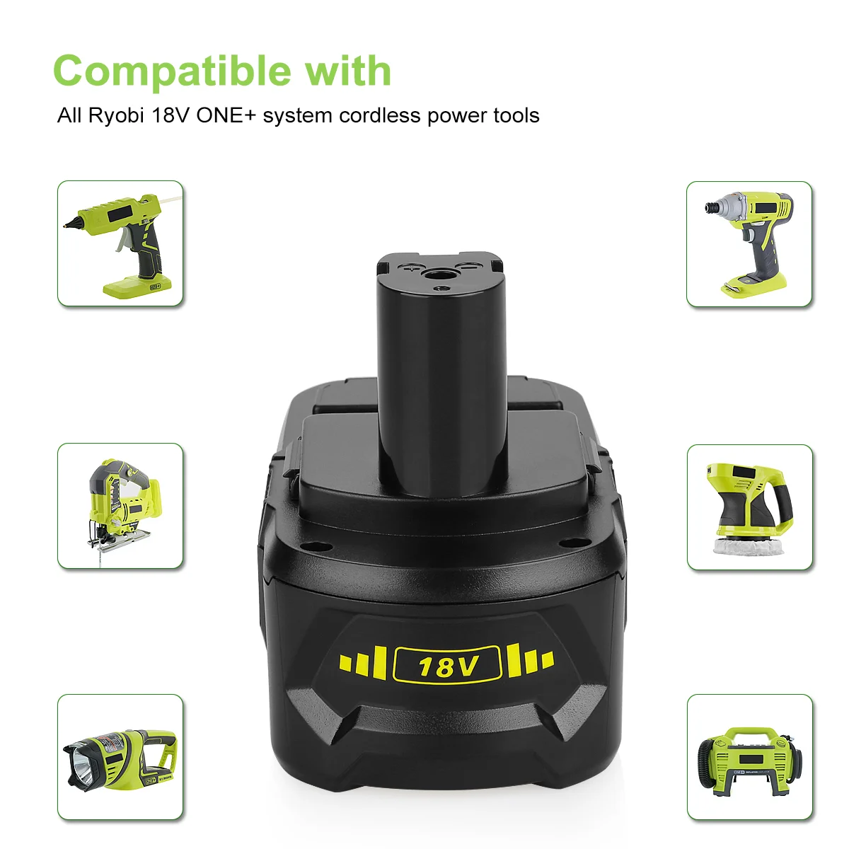 
18V 3AH P108 Rechargeable Power Tool Battery Replacement For Ryobi Li ion Battery 