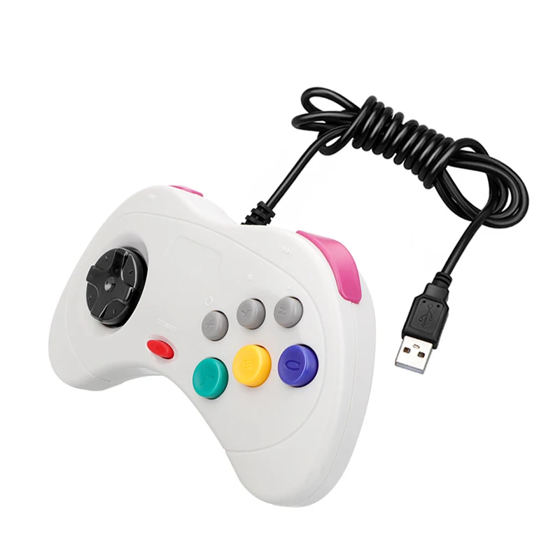 Проводной USB-джойстик для ПК, проводной игровой джойстик Saturn USB, джойстик для Windows, ПК, MAC, Linux, Raspberry Pi 3, Sega Gen