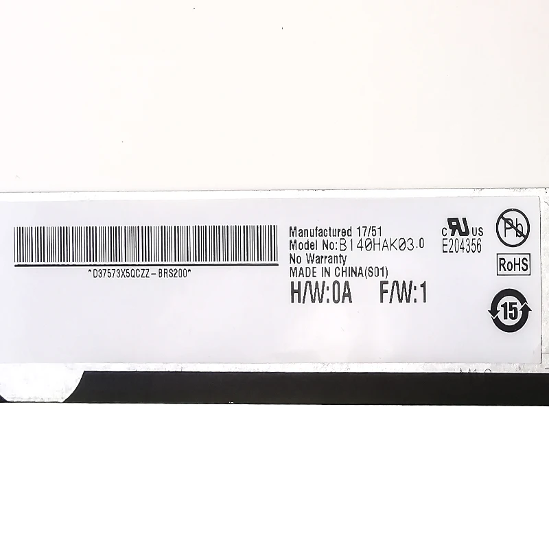 14.0 Inch Laptop touch LCD Panel  FHD 1920X1080 EDP 40Pin  B140HAK03.0