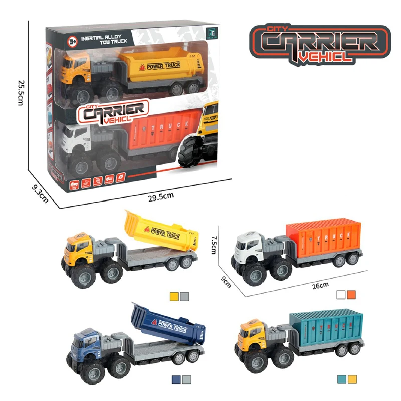 Hot Selling Toy Truck And Trailers Set High Quality Vehicles Model 2 Assembled Alloy Metal Toy Car Set Diecast Toys