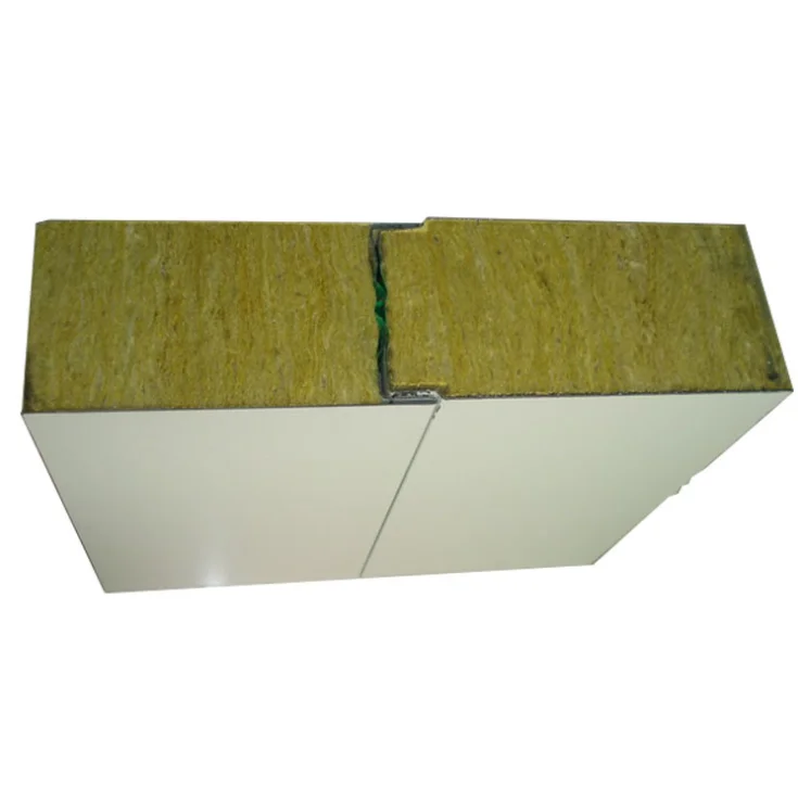 Top quality wall panel sheets exterior rock wool eps pu 50mm soundproofing rock wool sandwich panel
