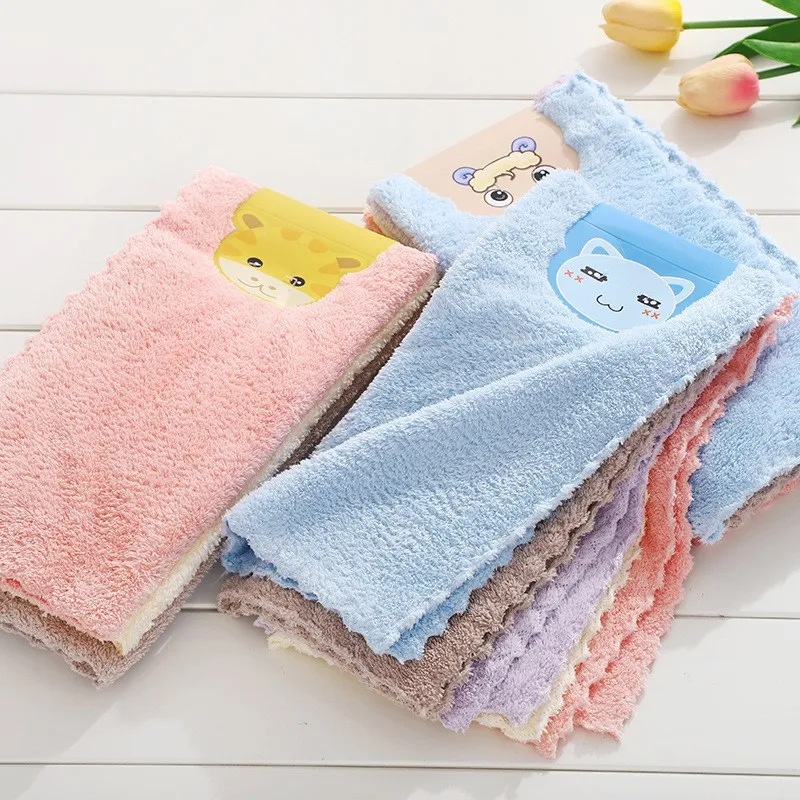Wholesale Microfiber 30x30cm Quick Drying Terry loop Face Towel Face Napkins Cheap Cleaning Cloth Coral Fleece Kitchen Towel