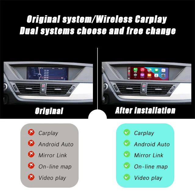 Wireless Android CarPlay Radio For BMW NBT System X1 X3 X5 Series MINI 1 2 3 4 5 6 7 series Android Auto