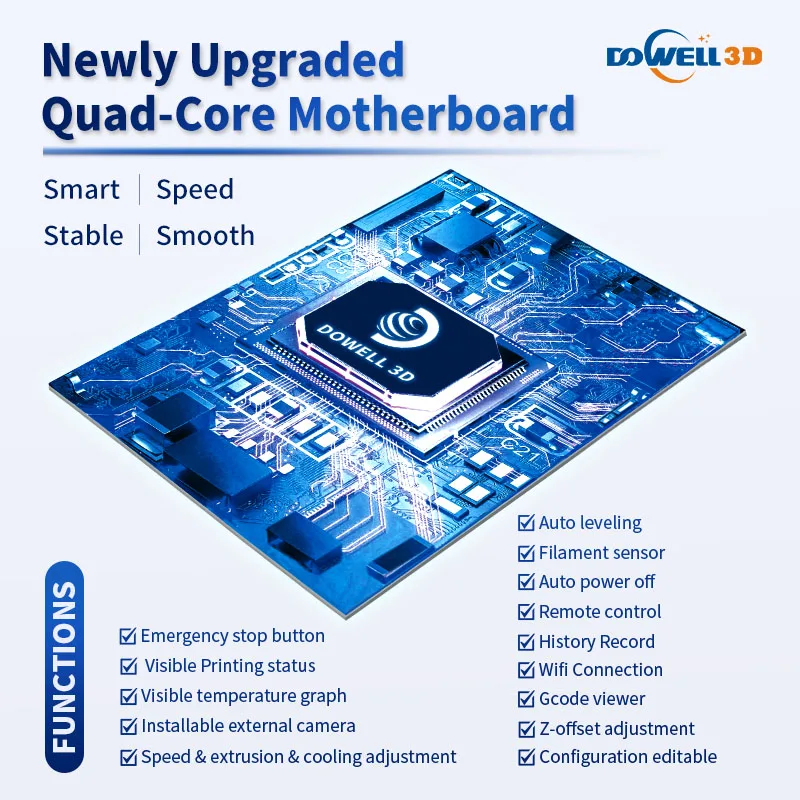 Dowell 3d digital 3d printer machine big size printing PLA ABS CARBON FIBER filament