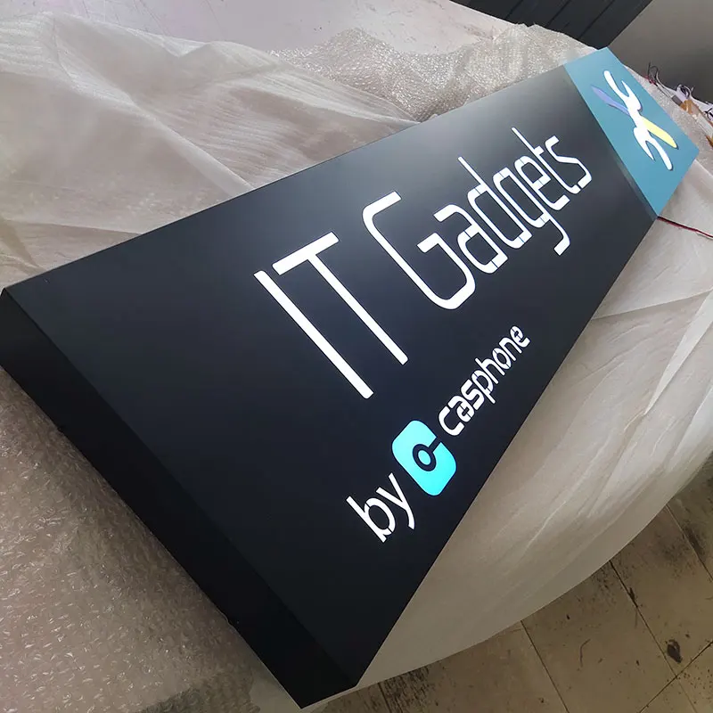 Hanging Top Led Advertising Cabinets Sign Under Awning Double Sided Illuminated Lightbox Led Light Box Sign