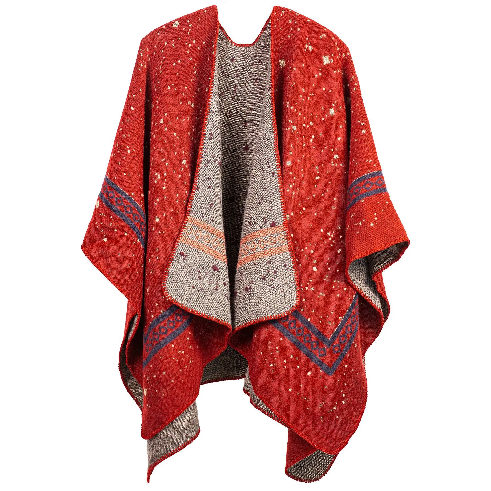 Wholesale Newest Design Nepal Pashmina Scarf Capes For Women Travel Thick Warm Shawls Flower Jacquard Cashmere Ponchos Women
