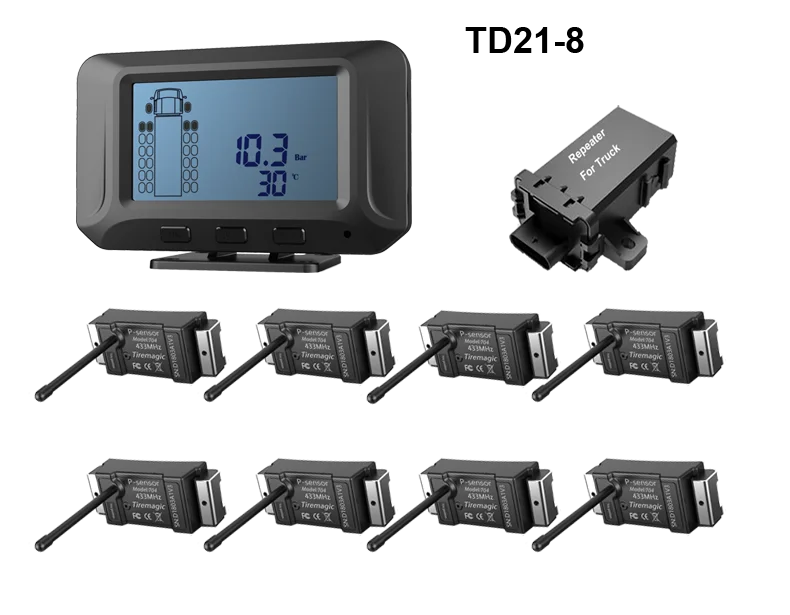 Система контроля давления в шинах для автобусов и грузовиков, 8 шин