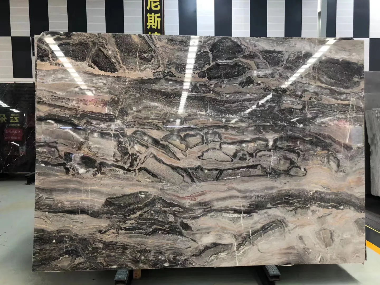 Italian natural marble Luxury Italian Polished Venice Brown Marble  Slab  Fantasy Venice Brown Marble Slabs bookmatched