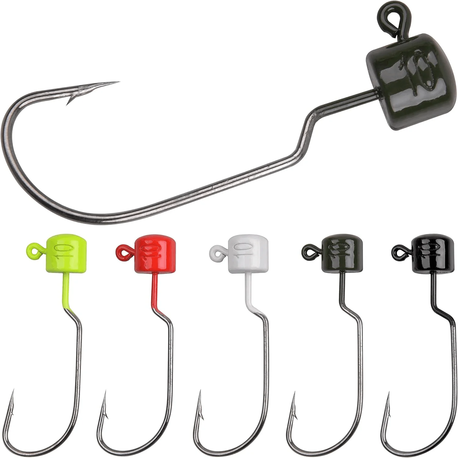 25Pcs Ned Rig Jig hooks Kit 7g 10g Mushroom Jig Heads hooks Soft Lures Wide Gap Worm Jig Fishing Hooks for Bass Crappie Fishing
