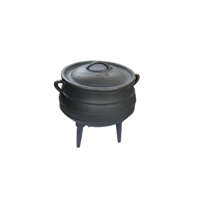 Chuihua Factory Camping pot Cast iron South Africa Three legged potjie pot 3 legs casting iron pot for camping cookware