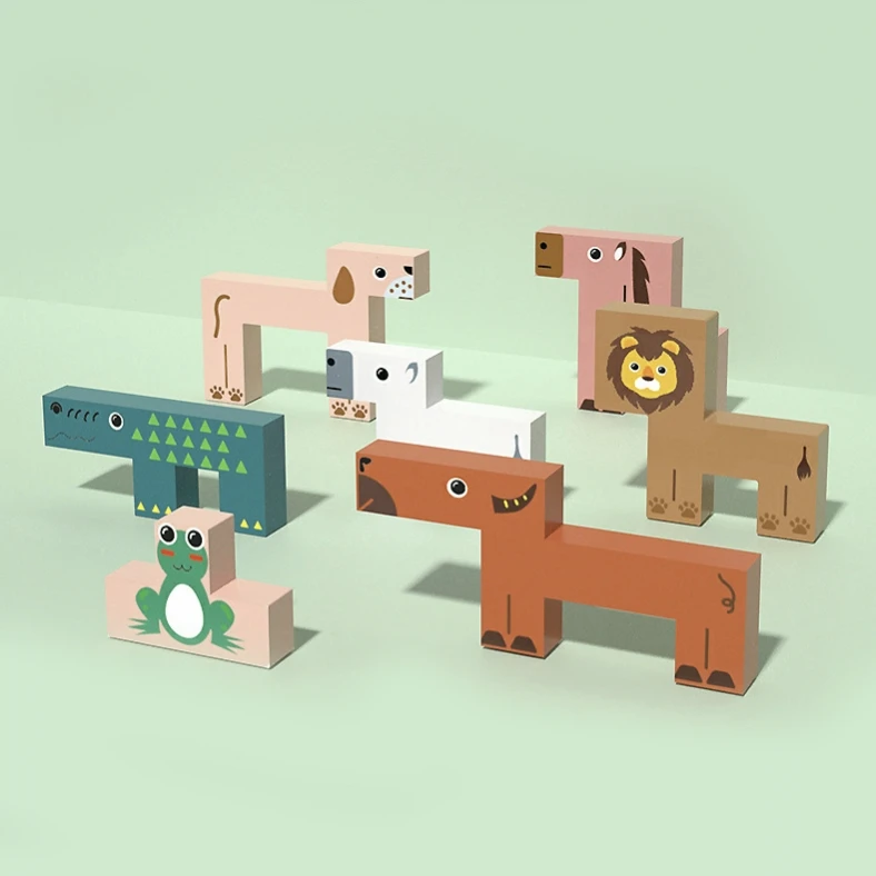 Дошкольный образовательный Деревянный Русский Штабелируемый конструктор головоломка игра игрушка