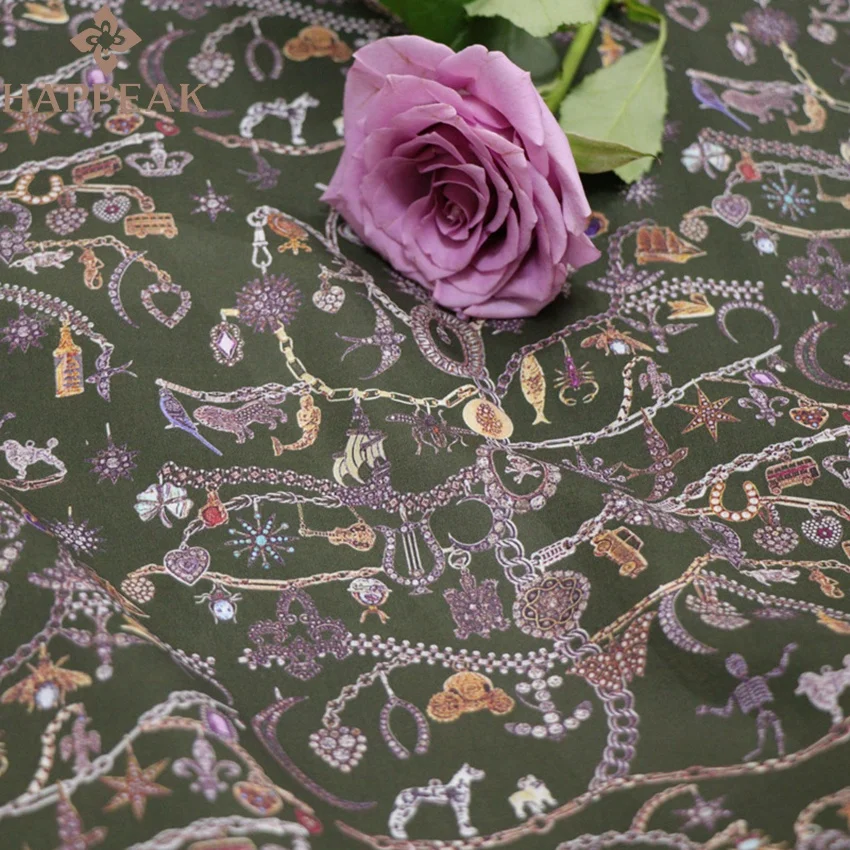 HAPPEAK high quality london liberty lawn dark green floral 100% cotton printed fabric for women