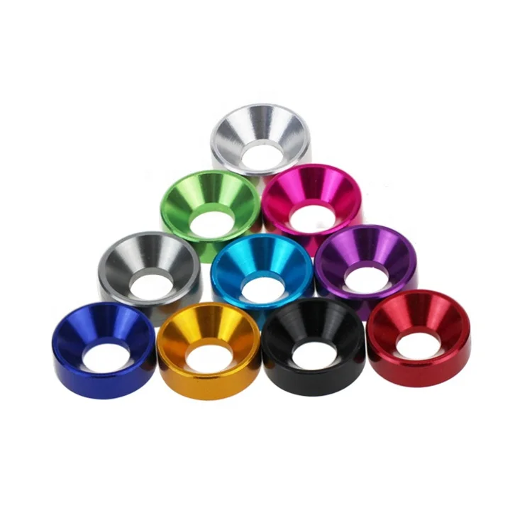 Wholesale M2 M2.5 M3 M4 M5 M6 M8 Concave Button Cup Gasket Anodized Color Countersunk Aluminum Washer