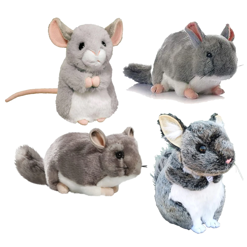 Realistic Farm Animal Plush Toy Custom Design OEM Plushies Lifelike Chinchilla Stuffed Animal