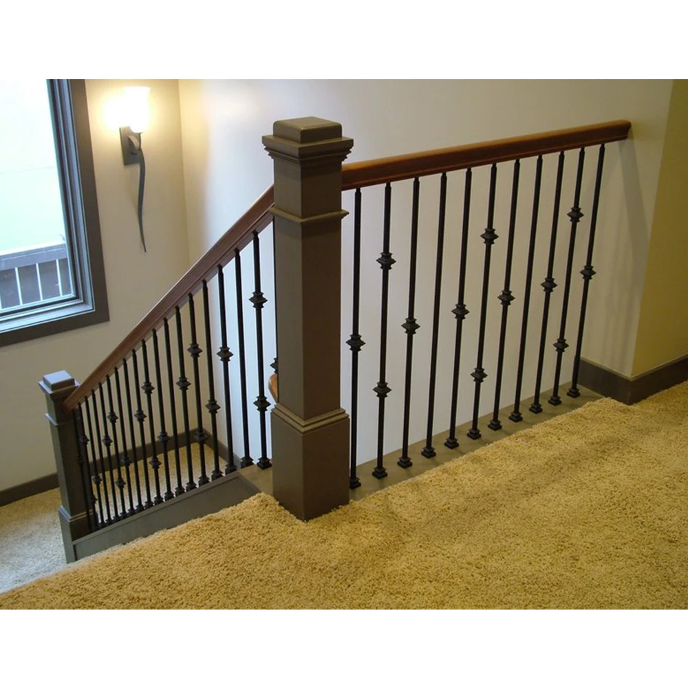 HUAART Unique Railing Decorative Wrought Metal Baluster Panels Iron Pipe Railing Designs Metal Balusters