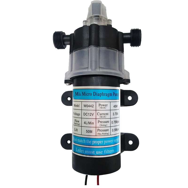 
Manufacturers Supply DC Mute Miniature Electric Diaphragm Pump Self-Priming Automatic Start and Stop Pump 45W Single Pump 