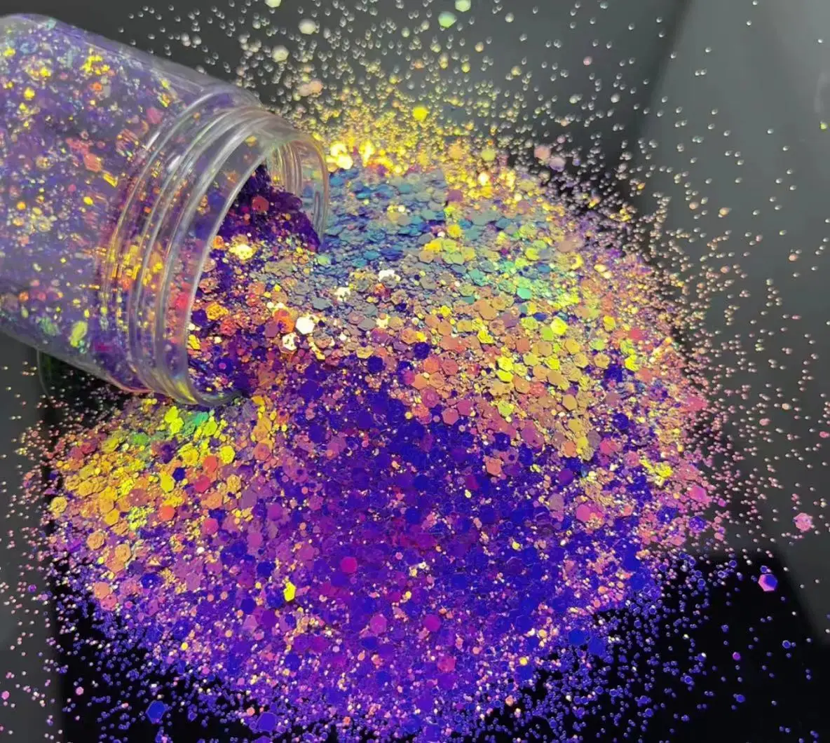 Оптовая продажа бестселлер оптовая высококачественный Хамелеон смешанного размера массивный Блестящий Порошок для украшения тела ногтей бесплатный образец