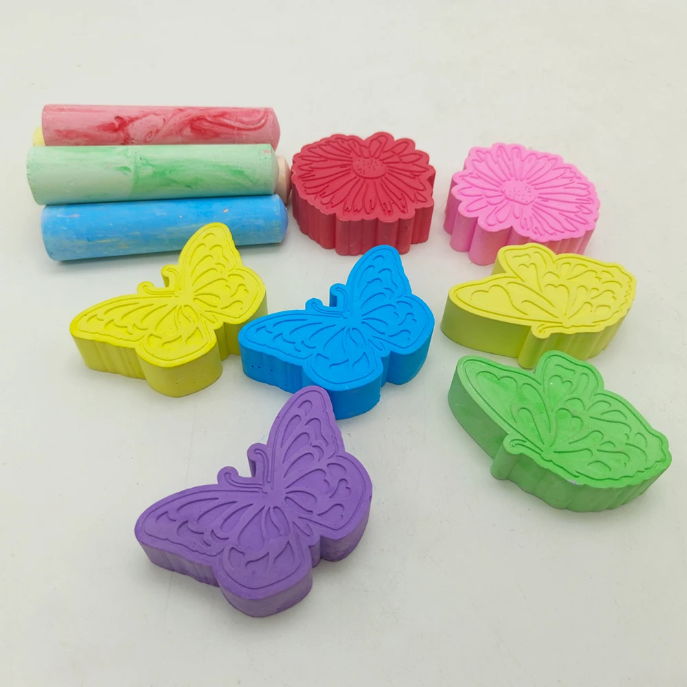 Brand new design Outdoor Non Toxic Butterfly Shaped sidewalk chalk children schooling toy
