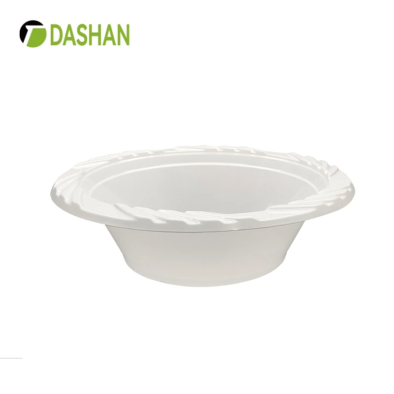 Disposable Round White Plastic Microwaveable Take Out Bowl PP Plastic Food Container