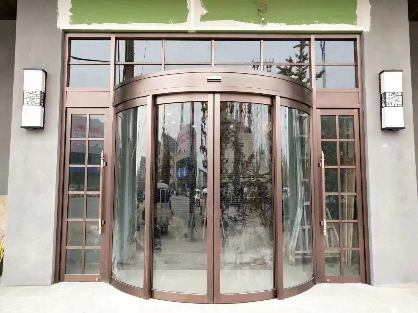 Professional Large Rotating Glass Door Inductive Sensor Revolution Aluminum Automatic Revolving Door