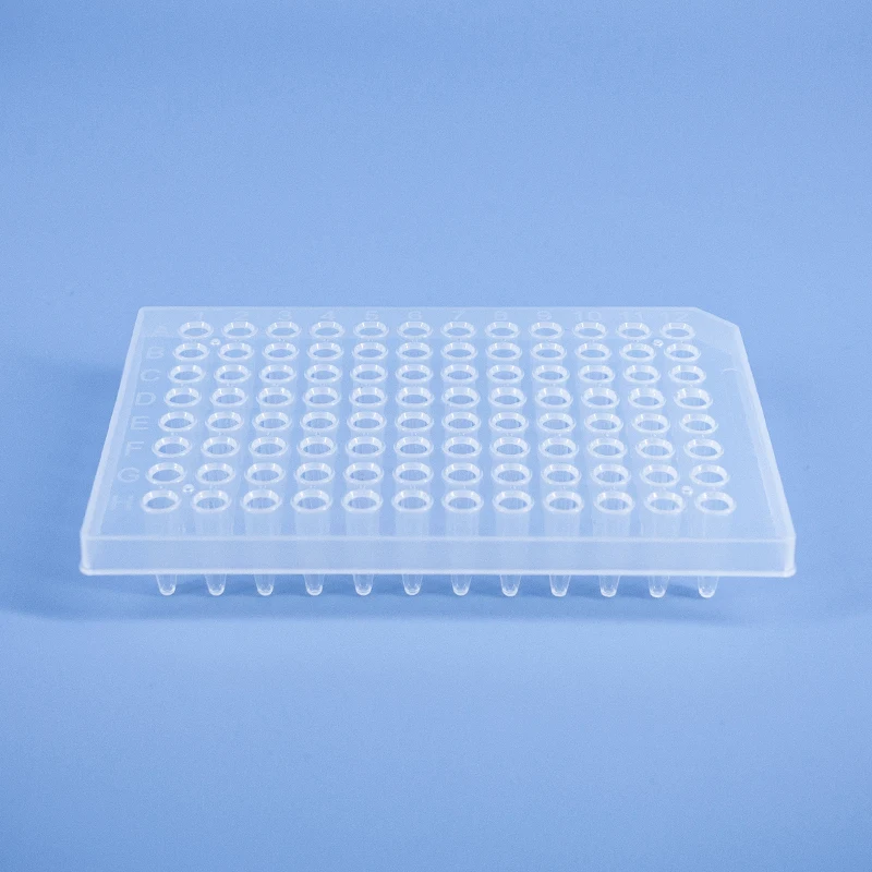 Transparent PCR Test 96 Well Reaction Plate Semi Skirted 96 Well Pcr Plate White Film Cover Pcr Adhesive Seals