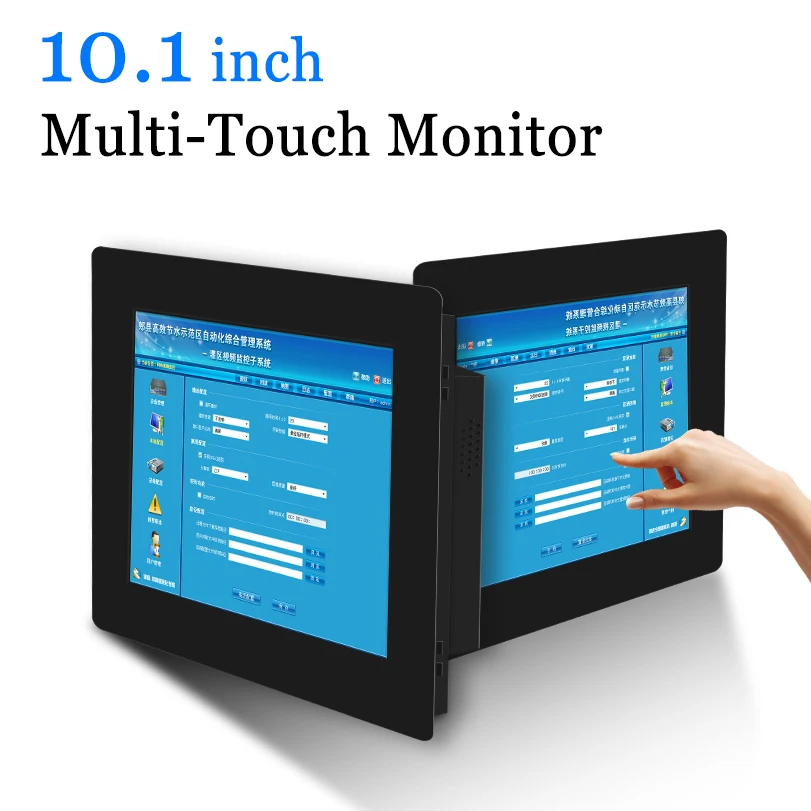 IP65 Protection IPS 10 inch Waterproof Touch Screen USB LCD Industrial Monitor For Equipment Cabinet